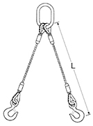 Wire Rope Sling - 2 Leg Bridle 1/2 x 5